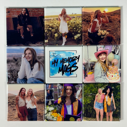 9 CUSTOM 2x2 PHOTO MAGNETS